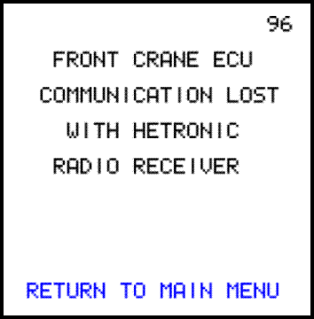 96 ECU communication lost with Radio Receiver