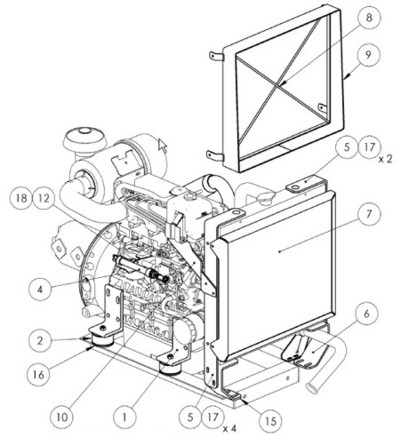 V2403-M Engine - Front View